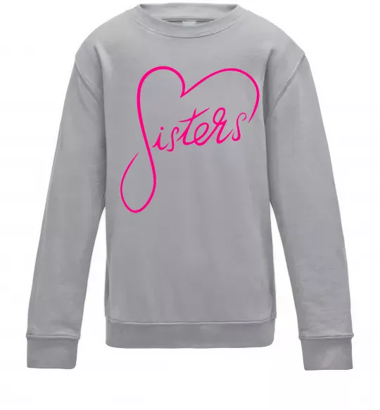 Дитячий світшот Sisters серце Сірий меланж фото
