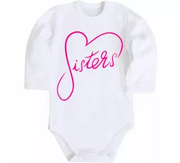Детский боди Sisters серце Белый фото
