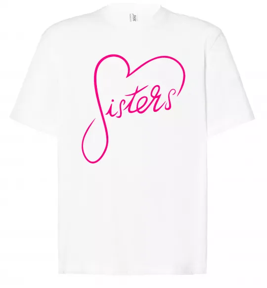 Футболка Оверсайз Sisters серце Білий фото
