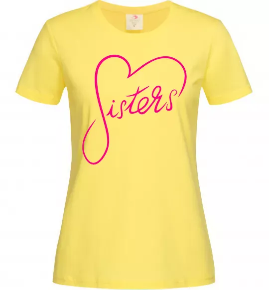 Женская футболка Sisters серце Лимонный фото