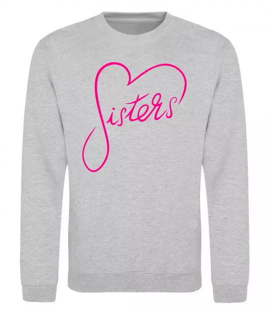 Свитшот Sisters серце Серый меланж фото