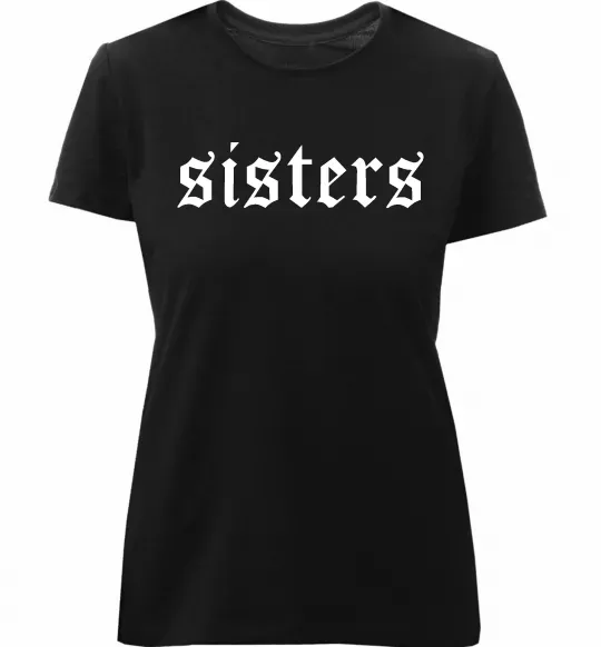 Женская премиум футболка Sisters gothic Черный фото
