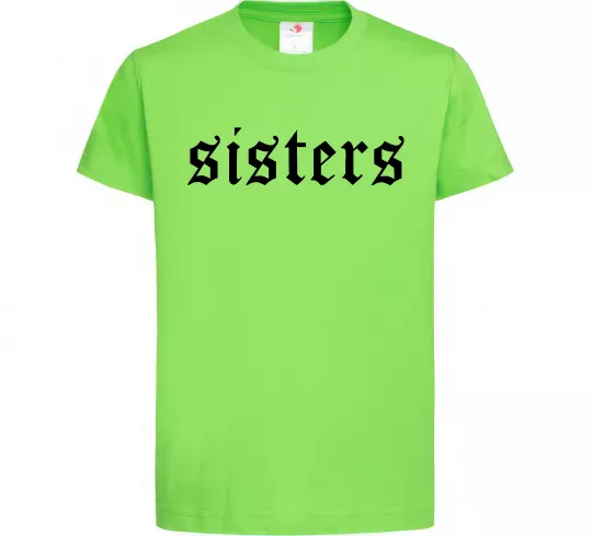 Дитяча футболка Sisters gothic Лаймовий фото
