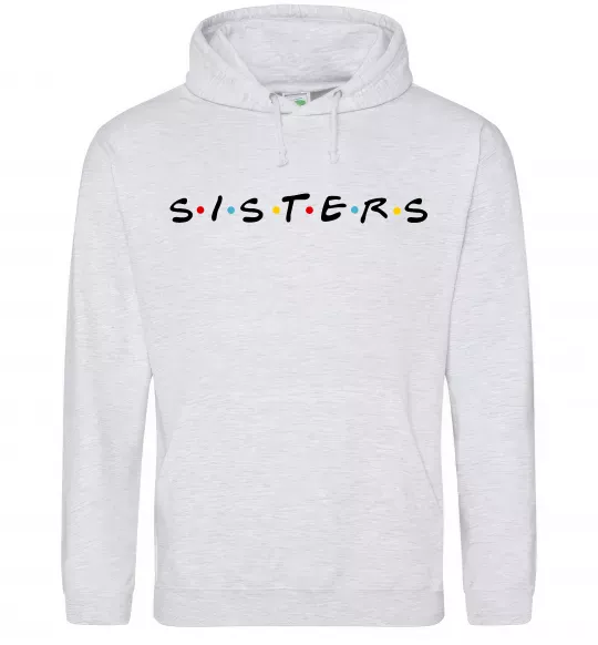 Жіноча толстовка (худі) Sisters в стилі друзів Сірий меланж фото