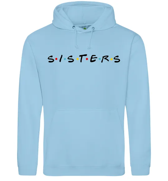 Женская толстовка (худи) Sisters в стилі друзів Голубой фото