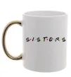 Чашка з кольоровою ручкою Sisters в стилі друзів Золото фото