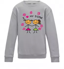 Детский Свитшот I love my sister Черный фото