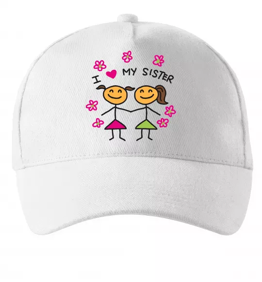 Кепка I love my sister малюнок Білий фото