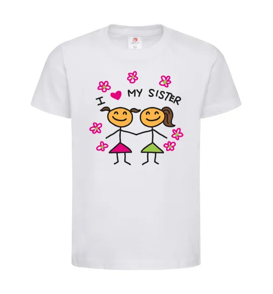 Детская футболка I love my sister малюнок Белый фото