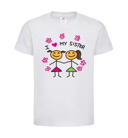 Дитяча футболка I love my sister малюнок Білий фото