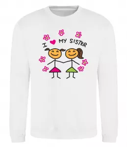 Свитшот I love my sister малюнок Белый фото