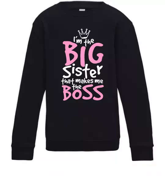 Детский Свитшот Big sister Boss Черный фото