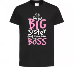 Детская футболка Big sister Boss Черный фото