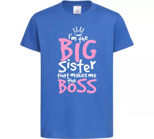 Дитяча футболка Big sister Boss Яскраво-синій фото