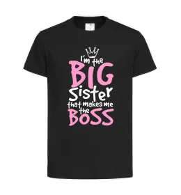 Детская футболка Big sister Boss Черный фото