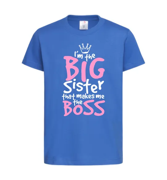 Дитяча футболка Big sister Boss Яскраво-синій фото