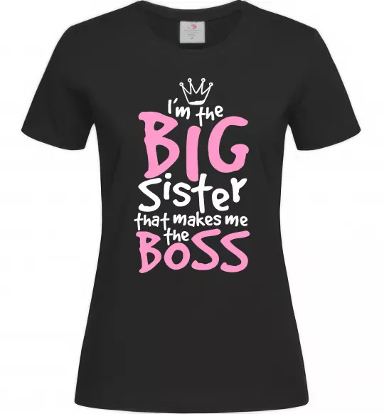 Женская футболка Big sister Boss Черный фото
