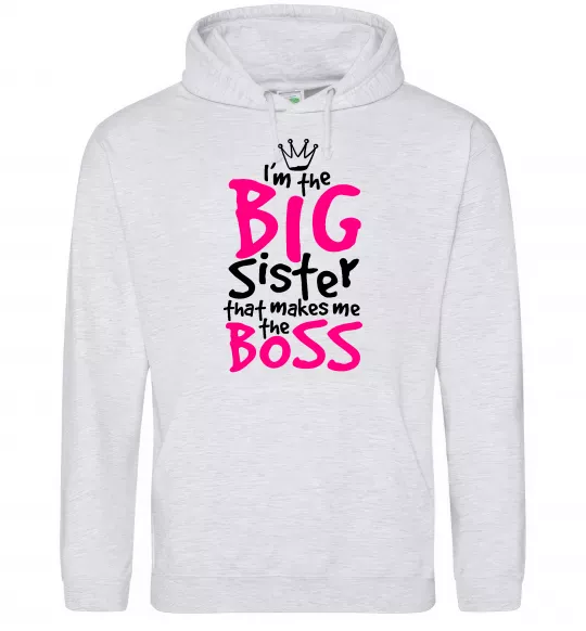 Жіноча толстовка (худі) Big sister Boss Сірий меланж фото
