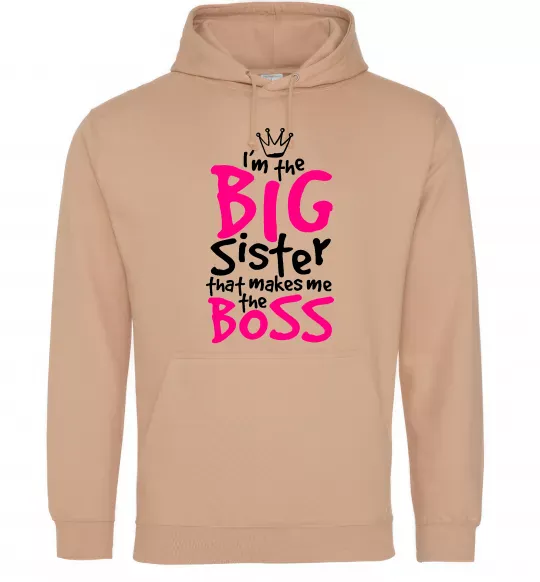 Жіноча толстовка (худі) Big sister Boss Пісочний фото