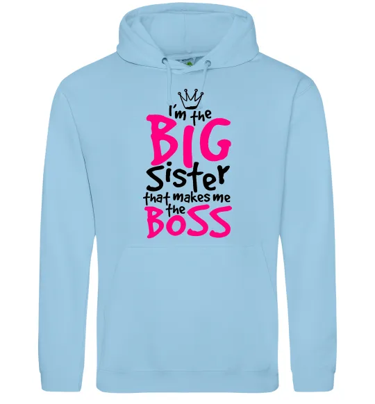 Жіноча толстовка (худі) Big sister Boss Блакитний фото