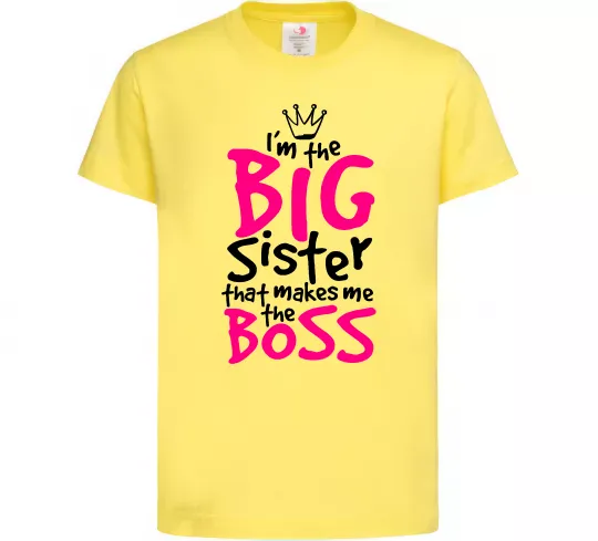Дитяча футболка Big sister Boss Лимонний фото