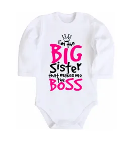 Детский боди Big sister Boss Белый фото