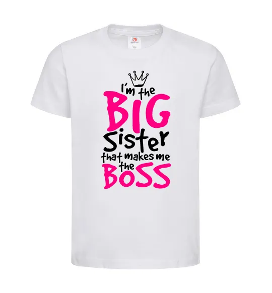 Дитяча футболка Big sister Boss Білий фото