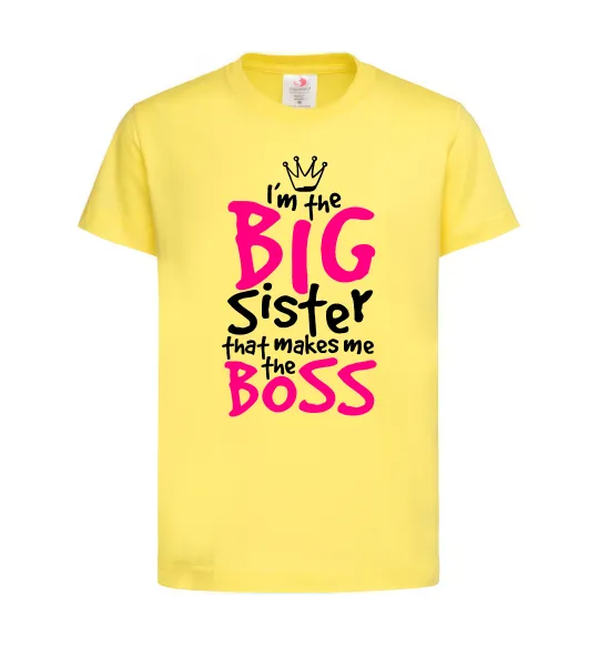 Дитяча футболка Big sister Boss Лимонний фото