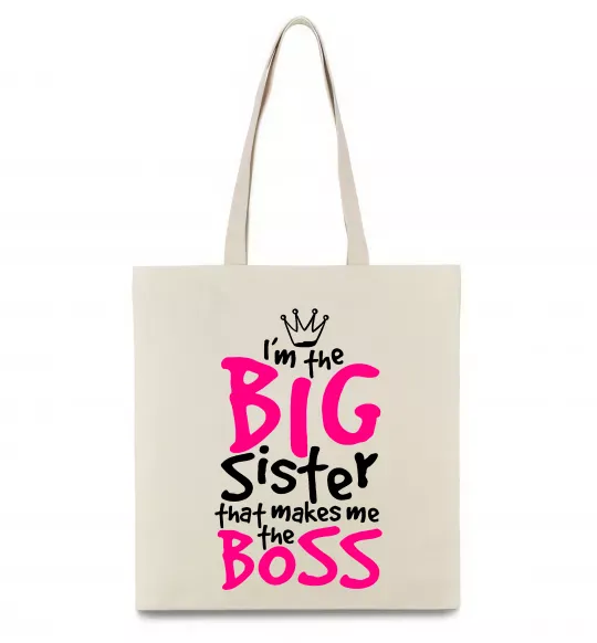 Эко-сумка Big sister Boss Бежевый фото