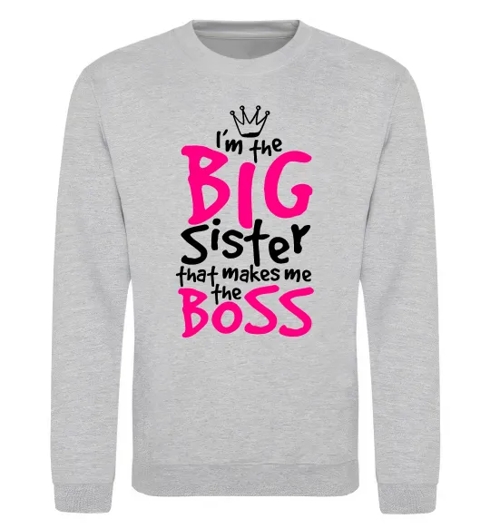 Свитшот Big sister Boss Серый меланж фото
