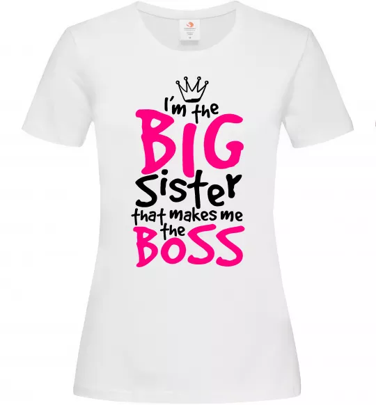 Женская футболка Big sister Boss Белый фото