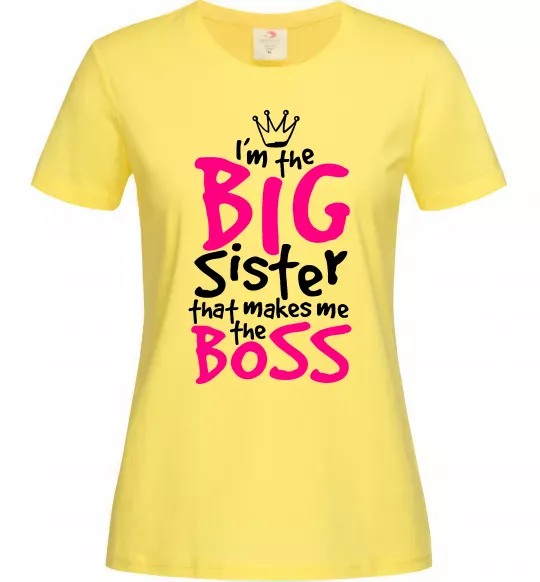 Женская футболка Big sister Boss Лимонный фото