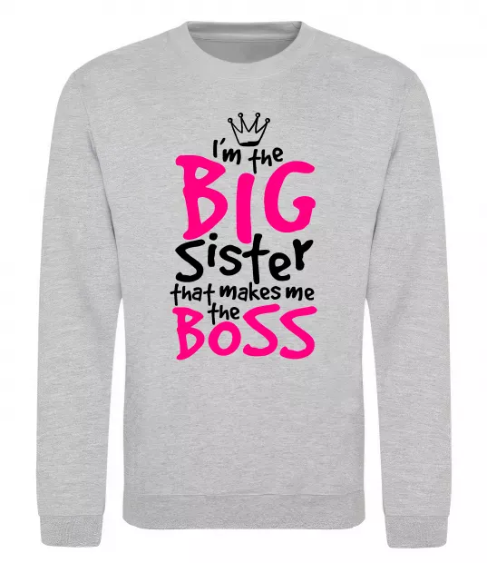Світшот Big sister Boss Сірий меланж фото
