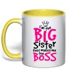 Чашка з кольоровою ручкою Big sister Boss Лимонний фото