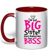 Чашка з кольоровою ручкою Big sister Boss Червоний фото