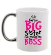 Чашка з кольоровою ручкою Big sister Boss Срібло фото