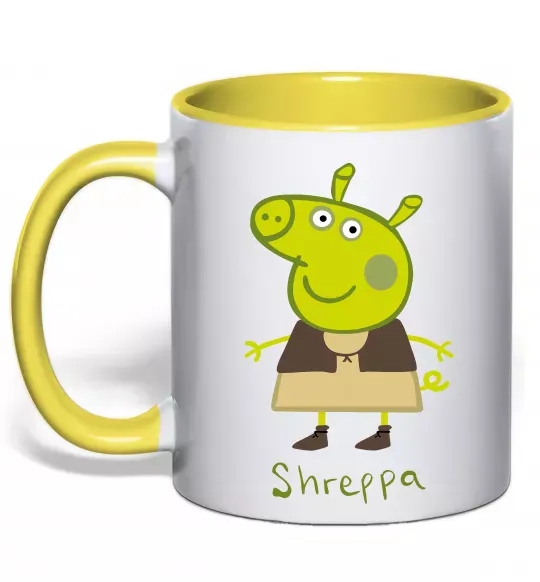 Чашка с цветной ручкой Shreppa Солнечно желтый фото