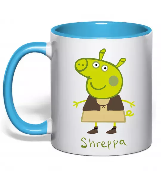 Чашка с цветной ручкой Shreppa Голубой фото