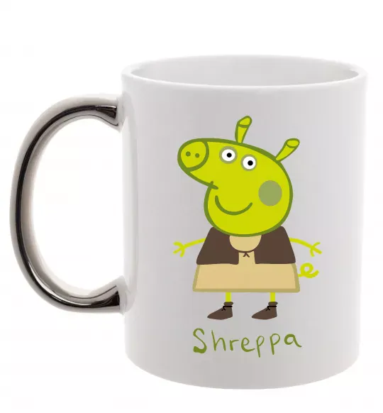 Чашка с цветной ручкой Shreppa Серебро фото