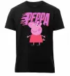 Чоловіча преміум футболка Peppa вогняний напис Чорний фото