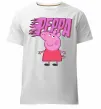 Чоловіча преміум футболка Peppa вогняний напис Білий фото