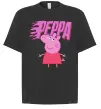 Футболка Оверсайз Peppa вогняний напис Черный фото