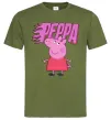 Мужская футболка Peppa вогняний напис Оливковый фото