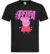 Мужская футболка Peppa вогняний напис Черный фото