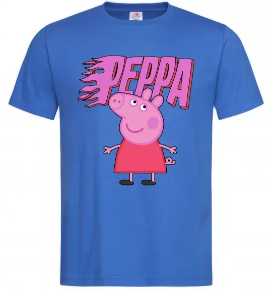 Мужская футболка Peppa вогняний напис Ярко-синий фото