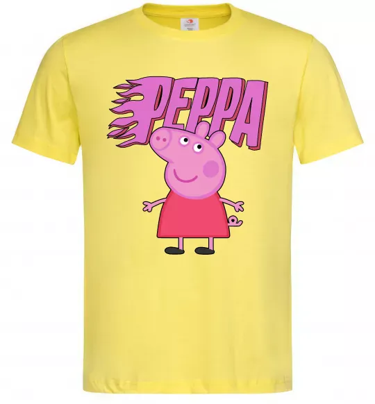 Мужская футболка Peppa вогняний напис Лимонный фото