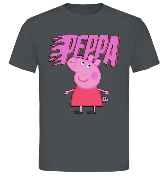 Мужская футболка Peppa вогняний напис Графит фото