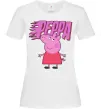 Женская футболка Peppa вогняний напис Белый фото