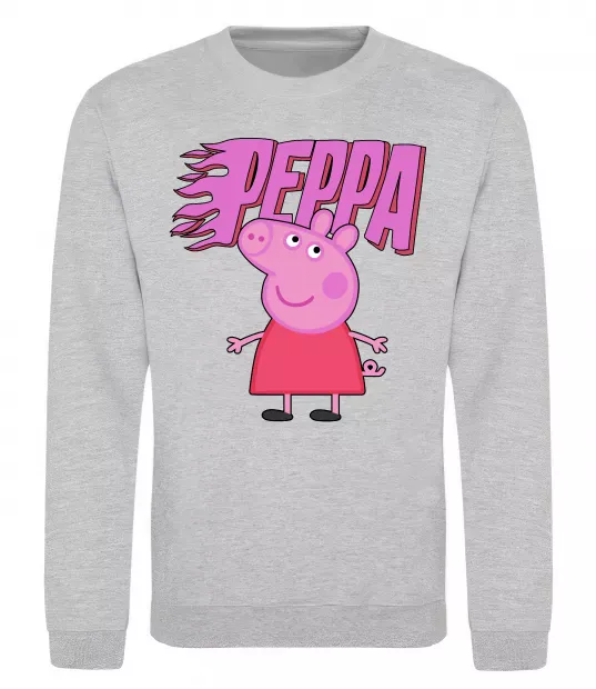 Свитшот Peppa вогняний напис Серый меланж фото