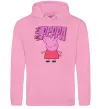 Чоловіча толстовка (худі) Peppa вогняний напис Рожевий фото